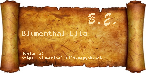 Blumenthal Ella névjegykártya